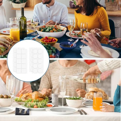 Dimeho Transparent Tablecloth Clips, 40 Pcs Removable Outdoor Table Cloth Holder Double Sided Mounting Tape Adhensive Dots Windproof Table Cover Clips for Picnic Poster Carpet Party Indoor Decor