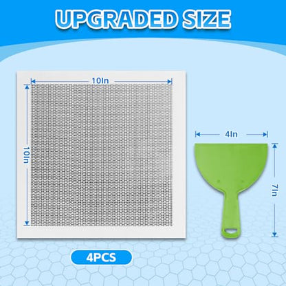 Wall Patch Repair Kit Upgraded Size, 4 Pcs 10 Inch Self Adhesive Pieces Aluminum Drywall Repair Kit, with Its Own Large Squeegee and Scraping, GMingZTong - size: 4 Pack 10 Inch