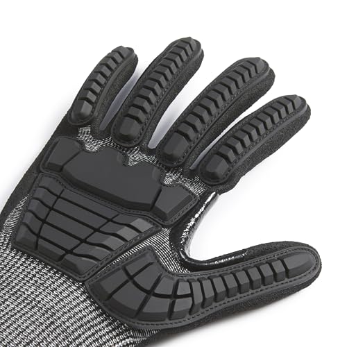 Amazon Basics Impact Protection Work Gloves, Cut Level A2, ANSI Level 4 Abrasion, Sandy Nitrile Palm, Touchscreen Compatible, Machine Washable, XXXS, Black - size: Xxxs
