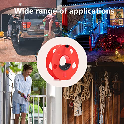 Homeon Wheels Heavy Duty Impact Resistant Plastic Extension Cord Storage Reel With Bag 1 Pack Durable & Safe, Lightweight & Portable, Ideal for Outdoor Projects & DIY Maintenance 100 Feet RED - style: Upgrated Cord reel + Bag