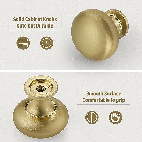 Probrico 5 Pack Single Hole Cabinet Knobs, Modern Style Drawer Pulls Champagne Bronze Knobs for Kitchen Bedroom Bathroom, Dresser Knob Furniture Handle Hardware - color: Champagne Bronze