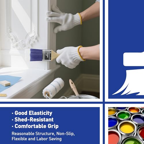 Paint Brushes - 4 Pack, 2" Flat Brushes, Paint Brush Set, Wood Paint Brushes for Walls, Stain & All Oil Paints - Home Improvement - Interior & Exterior Use - color: 4 Pack