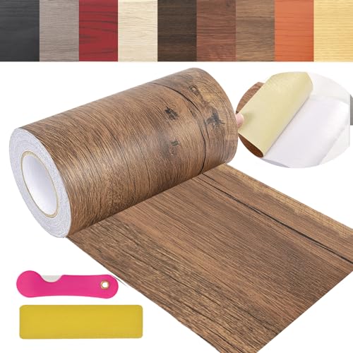 Wood Grain Repair Tape, 4.7 inch X 32ft Self Adhesive Grain Repair Patch for Tables, Chairs, Baseboards, Doors, Windows, Floors, Handicraft DIY. - color: Begonia wood color, size: 4.7in*32ft