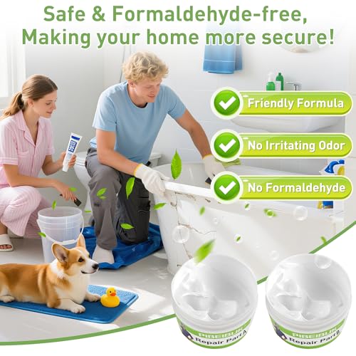 Surface Repair Kit for Tubs, Tiles, Countertops - Fixes Chips, Cracks, Scratches, Holes (Fiberglass, Porcelain, Stone, Acrylic)