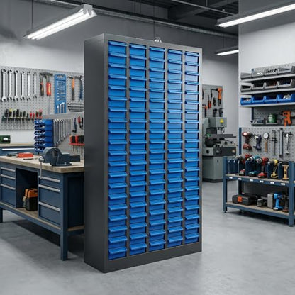 100 Drawers - Part Cabinet, Shelves & Label Stickers - Bolt and Nut Organizer Bolt Bin Cabinets, Durable Steel Tool Storage Cabinet for Garage/Workshop Small Parts/Hardware Organization - style: 100 Drawer