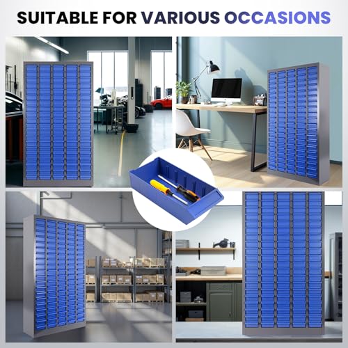 100 Drawer Nut and Bolt Organizer Cabinet, Small Parts Storage Cabinet Bolt Bin with Dividers & Labels, 26"X 9"X 46" Steel Frame Tool Organizer Parts Cabinet for Garage Hardware & Screw Storage - size: 100-Drawer