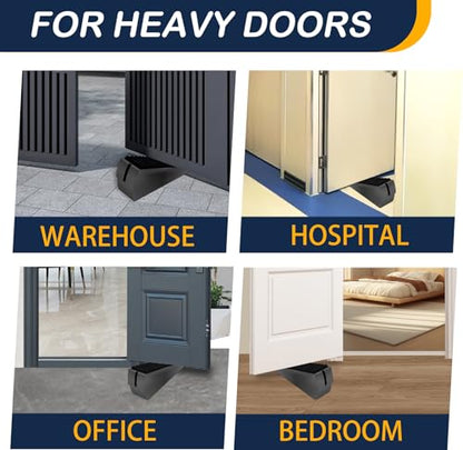 Strongest Door Stopper for Bottom of Door, Heavy Duty Door Stop Wedge Made of Premium Quality Zinc and Rubber Suits Any Heavy Door Any Smooth Floor - size: Black-Adjustable