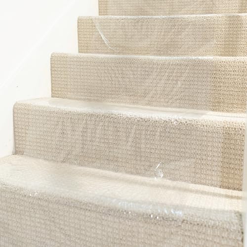 Clear Heavy Duty Temporary Self Adhesive Carpet Protector 30" x 200' - 2.5mil. Carpet Protection Film for Carpet Floor, Stair Rugs, Reverse Wound, Paint & Waterproof carpet cover Easy Unwind, Strong - size: 30" x 200'
