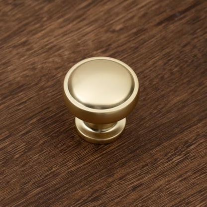 Brushed Bronze Solid Alloy Cabinet Knob Soft-Touch Color 30 Pack Round Knurled Cabinet Handle Hardware Drawer Pulls (20, Brushed Gold) - color: Brushed Gold