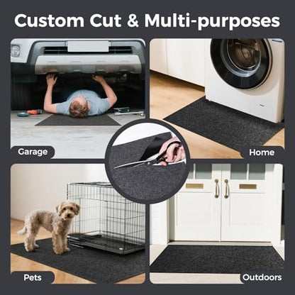 WELKIN Garage Floor Mat (20' x 7'4") – Absorbent Oil Spill Mat with Waterproof Backing – Protects Surfaces & Prevents Stains – Reusable, Washable, Durable, Cut-to-Fit - size: 20' x 7'4"