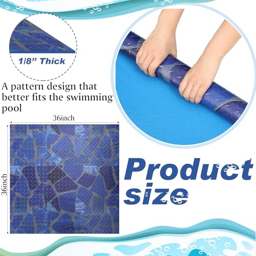 Drydiet Above Ground Ladder Mat, Swimming Protective Nonslip Step Pad with Texture, Pool Essentials Accessories for Floor Liners and Stairs, Marble Pattern (36 x 36 Inch) - size: 36 x 36 Inch