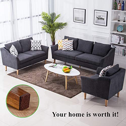 Square Felt Pads for Chair Legs, Square Felt Furniture Pads 1 inch 48 Pieces Pack Brown, Furniture Pads for Hardwood Floor 5mm Thick - size: 48pcs Square