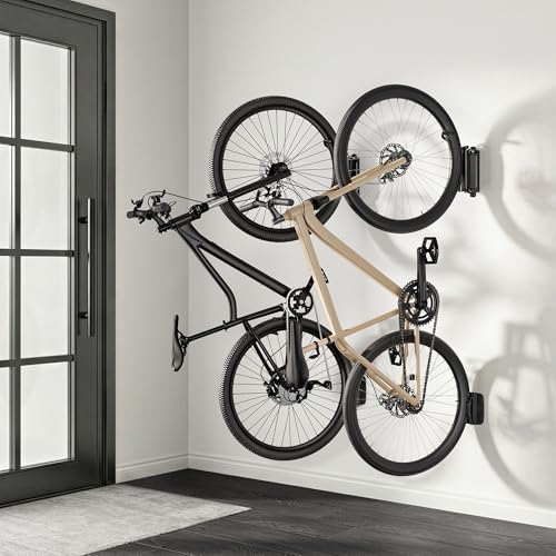 PEGZONE 2 Pack Bike Hooks for Garage, Heavy Duty Swivel Bike Wall Mount, Holds 77 Lbs Bike Wall Hanger, Adjustable Garage Bike Rack for Bedroom Home Office, 2 Pack - size: 2 PACK