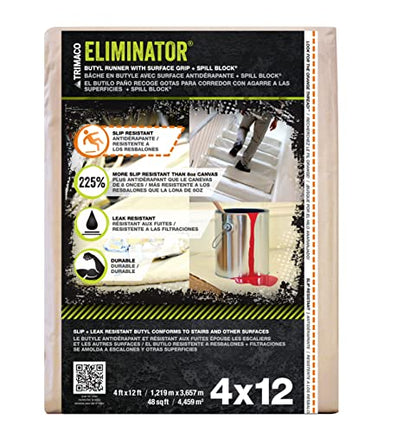 Trimaco Eliminator Butyl Drop Cloth, 4-feet x 12-feet - size: 4x12 Feet