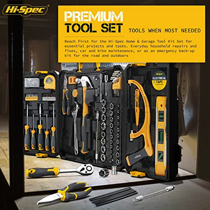 Hi-Spec 126pc Home Garage Mechanics DIY Tool Kit Set. Complete Handyman Auto, Car, Bike and Household Repairs Tool Box Set - size: 126 PCS