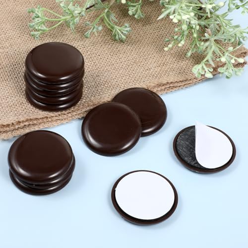 12Pcs Furniture Sliders for Carpeted Floors, 2-inch Stick Furniture Movers Self Adhesive Chair Gliders for Easy Moving on Carpet and Hardwood Floors(Coffee)