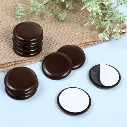 12Pcs Furniture Sliders for Carpeted Floors, 2-inch Stick Furniture Movers Self Adhesive Chair Gliders for Easy Moving on Carpet and Hardwood Floors(Coffee)