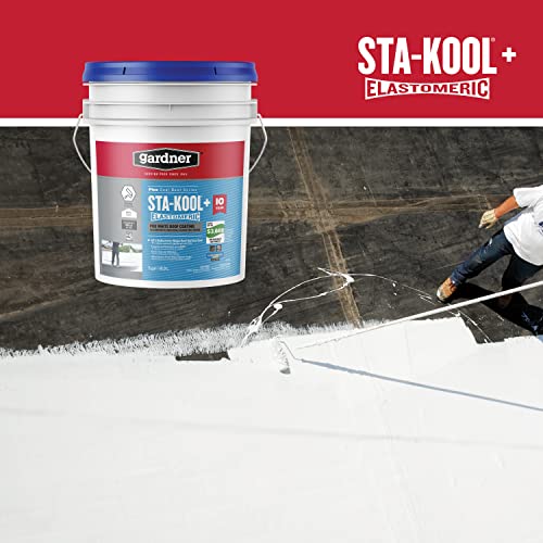 Gardner Sta-kool Elastomeric Roof Coating, White, RV Roof Coating 5 Gallon