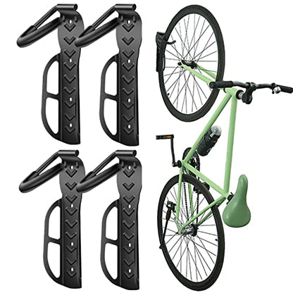Wallmaster Bike Storage Rack for Garage, Wall Mount Bicycles Hanger, 4-Pack Bike Storage System Vertical Bike Hooks - size: 4Pack