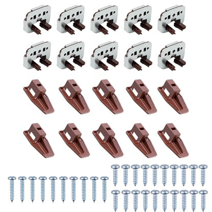 10 Sets for kenlin Drawer Slide Track Guide Glide - Replacement Parts for Dressers and Nightstands - Bottom Mount - Brown (10) - size: 10-1