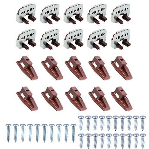 10 Sets for kenlin Drawer Slide Track Guide Glide - Replacement Parts for Dressers and Nightstands - Bottom Mount - Brown (10) - size: 10-1