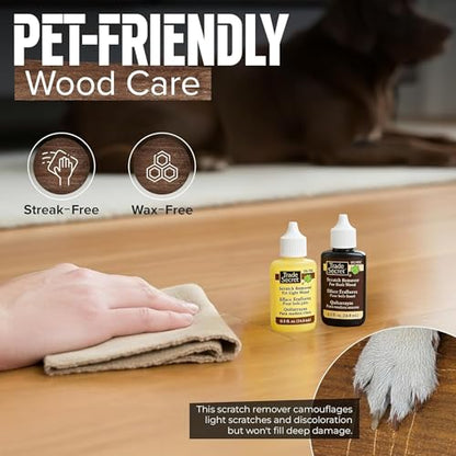 Trade Secret Scratch Remover Mini Pro Set (2x 0.5 oz), Restore & Conceal Small Scratches on Dark & Light Wood Furniture and Flooring – Coconut Oil-Based Formula - color: Mini Pro Set