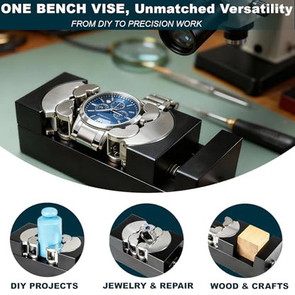 Smart Mini Vise for Woodworking - Universal Multi-Shapes and Materials Bench Vise Secures Wood, Plastic, Irregular Objects for DIY Projects & Models (Bench Vise)