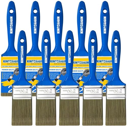 King Origin 10-Pack 2 Inch Paint Brushes, Versatile Wall & Furniture Brushes for Detailed Painting & Large Surfaces, Craft Brushes - color: 10-pack, 2 Inch