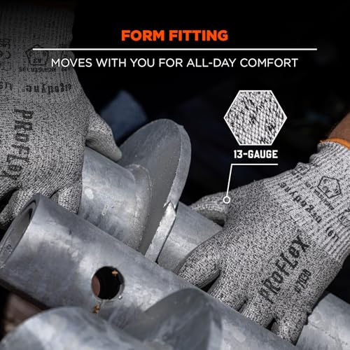 Ergodyne unisex adult Cut-resistant - A3, 13g ANSI A3 PU Coated CR Gloves, Gray, Large US - size: Large