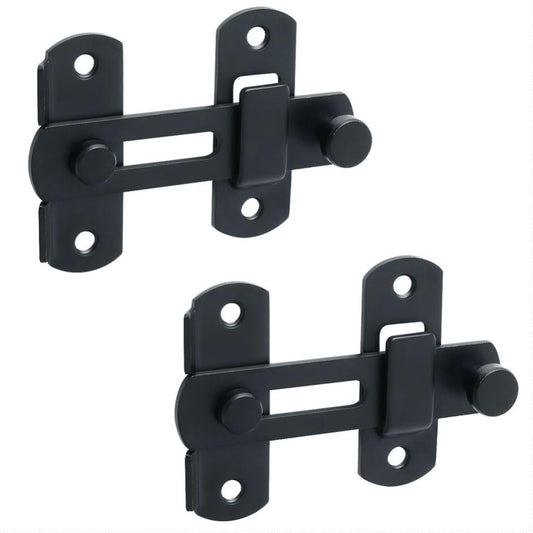 Alise 2Pcs Flip Latch Gate Latches, 4 inch Safety Door Lock for Barn Wood Fence Sliding French Doors,Heavy Duty SUS304 Stainless Steel Gate Hardware Matte Black MS9500B-2P - color: Matte Black, size: 4 inch-2p