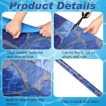 Drydiet Above Ground Ladder Mat, Swimming Protective Nonslip Step Pad with Texture, Pool Essentials Accessories for Floor Liners and Stairs, Marble Pattern(36 x 9 Inch) - size: 36 x 9 Inch