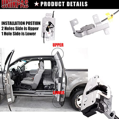 Door Lock Latch Assembly w/Cable Compatible with Ford F-150 Extended Cab 2004-2008 Driver Door Rear Left Lower&Upper Latch 6L3Z18264A01B - size: F150 04-08 Rear Left