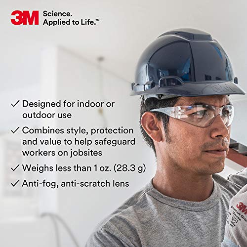 3M Safety Glasses, Virtua, 20 Pair, ANSI Z87, Unisex, Anti-Fog, Scratch Resistant, Clear Lens, Clear Frame, Affordable Eye Protection, Lightweight, Wraparound Coverage - size: Pack of 20, style: Anti-fog, Anti-scratch