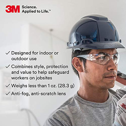 3M Safety Glasses, Virtua, 20 Pair, ANSI Z87, Unisex, Anti-Fog, Scratch Resistant, Clear Lens, Clear Frame, Affordable Eye Protection, Lightweight, Wraparound Coverage - size: Pack of 20, style: Anti-fog, Anti-scratch