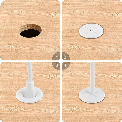 Desk Grommet,3/4 Inch Flexible Rubber Grommets, Silicone Cable Cord Grommet Wire Hole Cover for Desk, Table and Other Furnitures(12Pack) - size: 3/4IN/20mm White