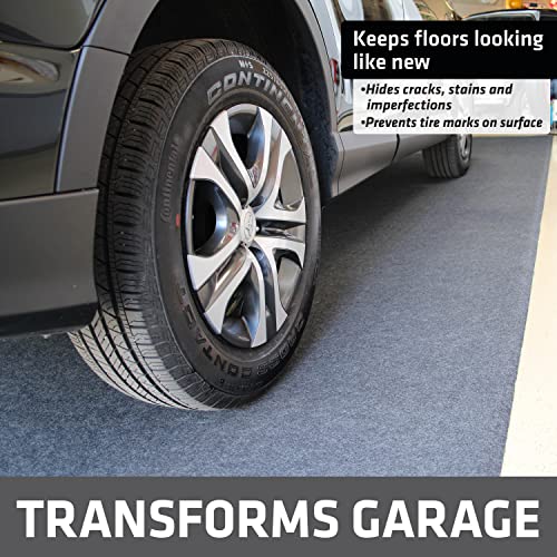 Drymate Garage Floor Mat, (20' x 7'4"), Protects Surfaces, Transforms Garage, Absorbent, Waterproof, Durable (USA Made) (Charcoal) (Includes Double Sided Tape) - size: 7'4" x 20' (Rectangular)