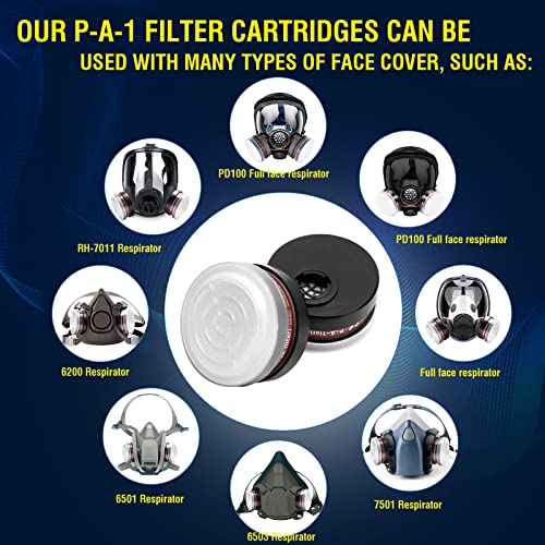 Full Face Respirator Mask - Reusable Large Face Gas Mask Professional Breathing Protection Against Dust/Organic Vapor/Formaldehyde/Chemical Perfect for Airbrush, Car Spraying, Sanding, Paint Work
