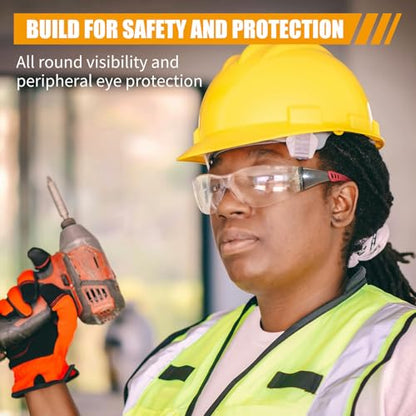3 Pack Anti-fog Clear Safety Glassess with ANSI Z87.1 Standard for Construction Laboratory Shooting