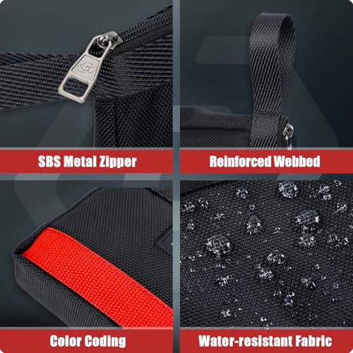 10 Pack Zipper Tool Bag, 1680D Small Tool Bags Set with 6 Stand-Up Pouches and 4 Utility Bags, Multipurpose Storage Organizer for Tool - style: 6 Stand-up Zipper Bags+4 Zipper Bags
