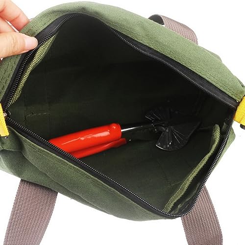 20 Inch Wide Mouth Tool Bag, Heavy Duty Canvas Tool Storage Bag for Men, Large Capacity Tool Tote Bag for Electricians, Power Tool Organizer Pouch - size: 20 Inch