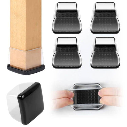 Ezprotekt Chair Leg Sliders for Carpet, 8 Pcs Square Chair Glides for Carpet, Carpet Furniture Pads Stool Leg Protectors Caps, Carpet Furniture Glides Quickly and Easily (XL Fit: 1.5" - 2") - size: Clear - XL