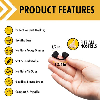 Dust Mask for Nose - Nose Filter Dust Blocker, Disposable Breathable Woodworking, Lawn Mowing, Construction - style: 10 Pack