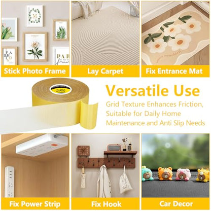 Double Sided Tape 2.2inX33FT Heavy DutyClear Fabric Tape for Carpet Rug Mounting Cloth Adhesive Removable for Home Office Craft - size: 2.2inX33FT