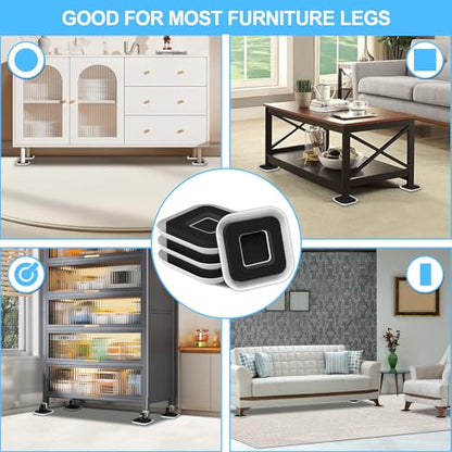Upgrade Furniture Sliders, Furniture Sliders for Carpets, 4 PCS 4.3" Moving Pads with Anti-Slip Groove, Furniture Moving Sliders for Easy Move Bed Couch Tables Cabinet Heavy Duty, Protect Carpets - size: 4.3in 4Pack