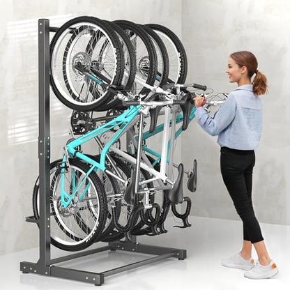 Ultrawall Freestanding Bike Rack, Vertical Bike Storage Stand for Garage, Indoor Bicycle Organizer, Holds Up to 5 Bikes - style: Holds 5 Bikes