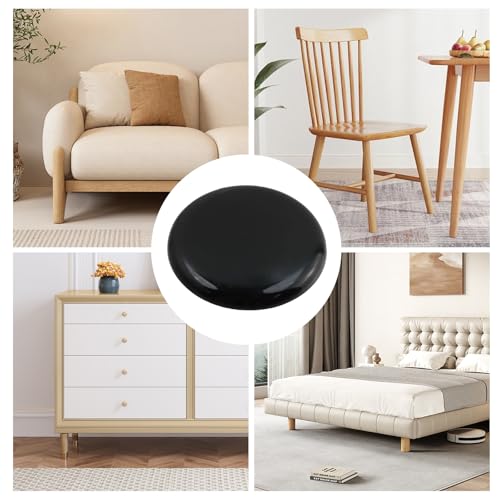 MY MIRONEY 24PCS Round Chair Sliders Black Self-Adhesive Furniture Slider Gliders PE Floor Protector Pads, 2 Inch - style: 2"; Black; 24PCS