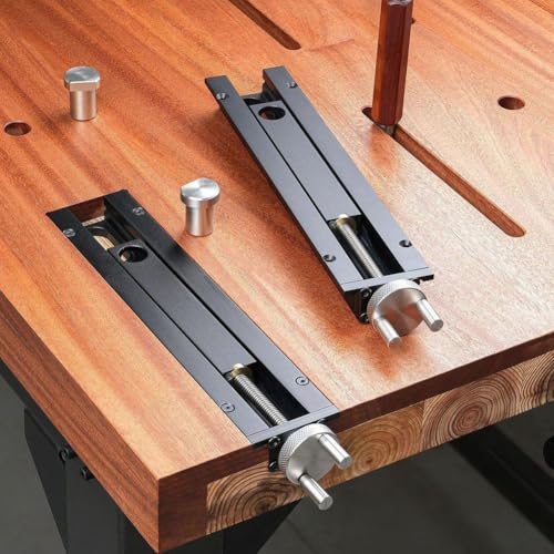 Woodworking Bench Vise - Adjustable Workbench Bench Dog Clamp,Lightweight Benches Tail Vise Offering Portability and Strength in Professional Woodworking Task High Strength Clamp (Black)