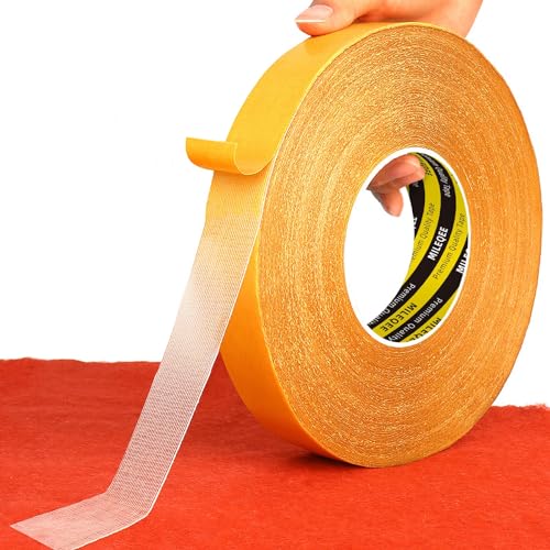 Double Sided Fabric Tape Heavy Duty, 0.79" x 164FT Extra Large High Tack Sticky Cloth Mounting Tape, Strong 2 Sided Wall Adhesive Strips for Arts Crafts, Carpets, Rugs, Multipurpose, Easy Use - size: 1 Pack, 0.79" x 164FT