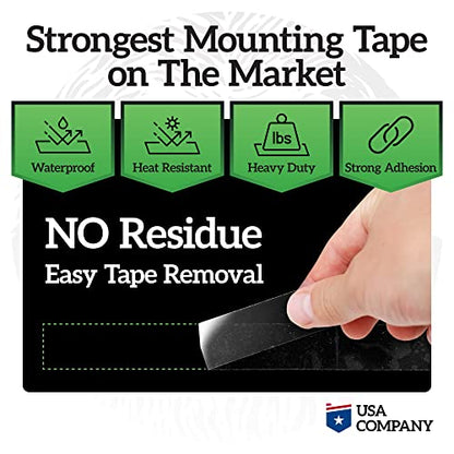 WickedGood Mounting Tape (1/2" x 60"), Double Sided Adhesive Tape, Heavy Duty Indoor & Outdoor Tape, Waterproof (Clear) (WGA-PET-1l2X60)