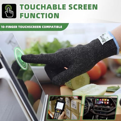 Schwer 2 Pairs ANSI A7 Cut Resistant Gloves, Mandoline Glove for Kitchen, Breathable & Comfortable, Food Grade Cutting Gloves for Meat Cutting, Fish Processing, Carving, and Shelling, PR1509, S - size: Small